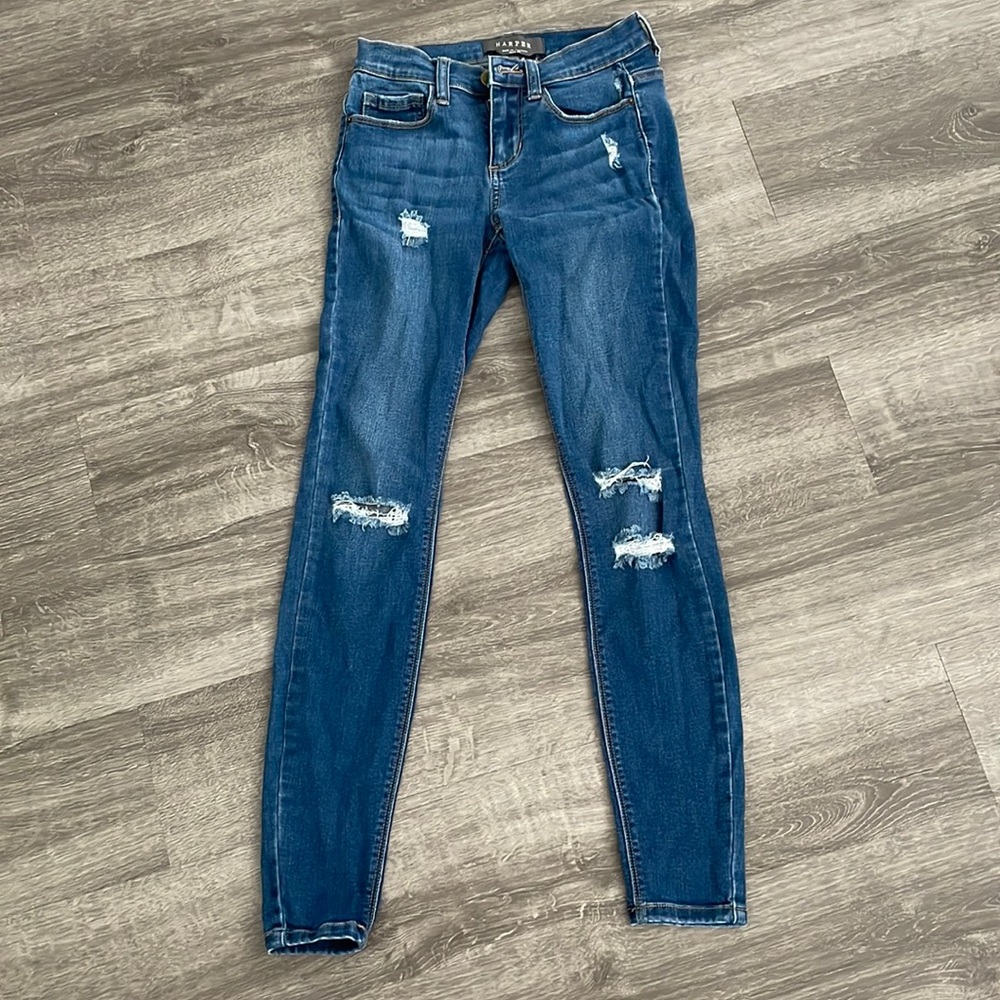 Mid rise skinny stretch jeans